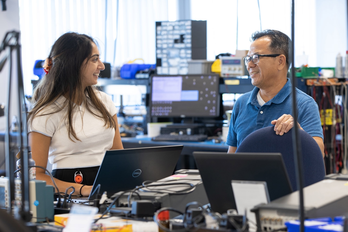 Aditi works in the engineering lab