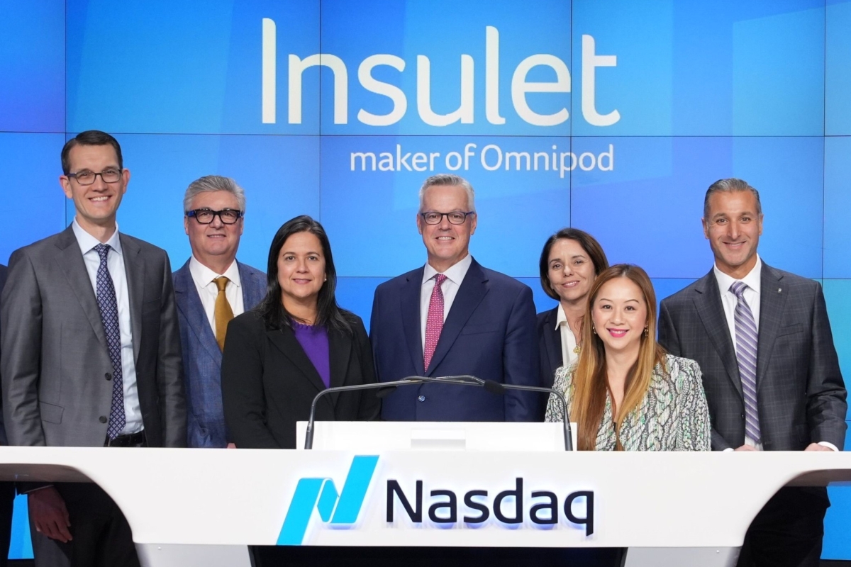 Insulet Corporation's leadership team at NASDAQ opening in 2025
