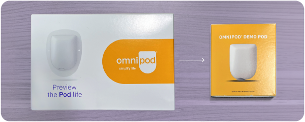 Reduction in Omnipod box packaging
