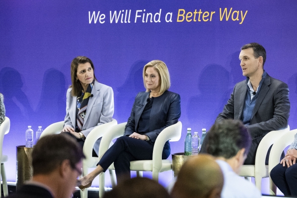 Insulet's leadership team sitting on a stage answering questions