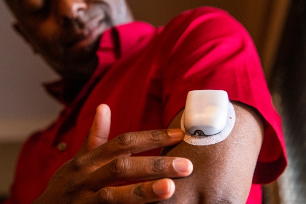 Omnipod Podder, Alvin Melton, with a Pod on his left arm