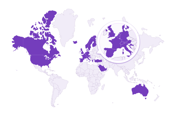 Global map of where Insulet operates in