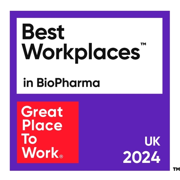 Great Place to Work Best Workplaces in bioPharma in UK 2024 badge